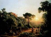 Landscape near Tivoli with Vintager Scens Karoly Marko the Elder